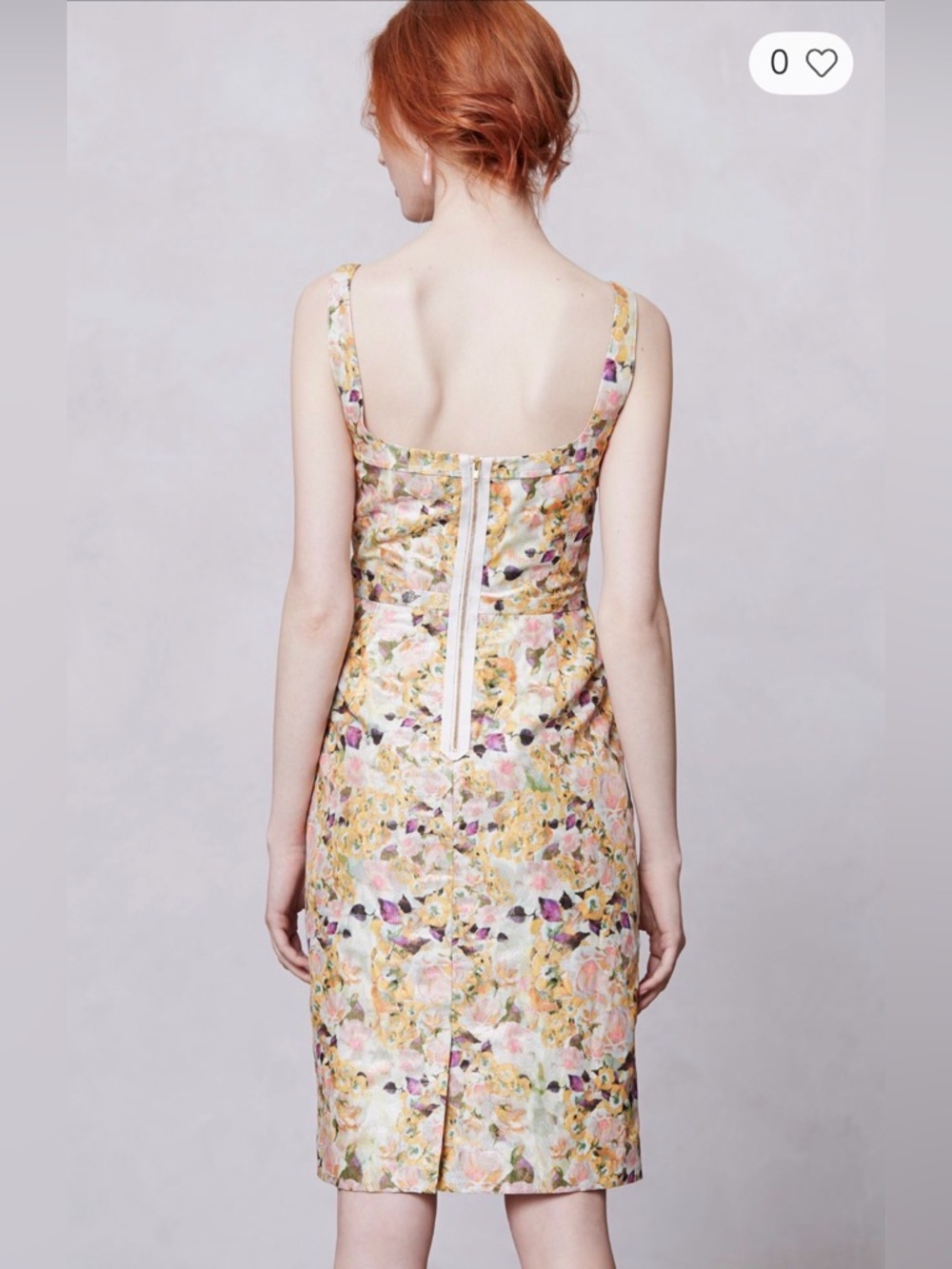 LEIFSDOTTIR ANTHROPOLOGIE‎ Aurelian Brocade Dress Metallic Floral 2 - Picture 3 of 14